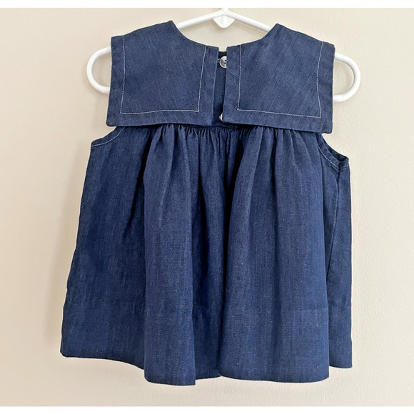 Jackie Tate Size‎ 18Months Embroidered "Katie" Denim Dress Blouse - Picture 3 of 8